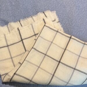 Plaid Cream and Gray Scarf